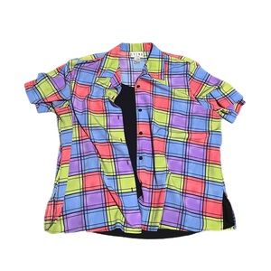 vintage/retro color-blocked button up
